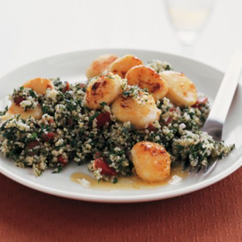 Tabbouleh with Lemony Scallops