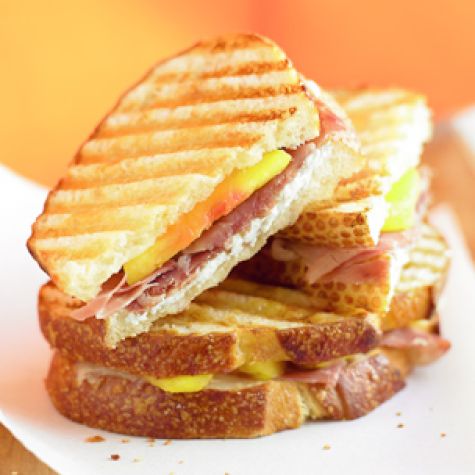 Prosciutto, Goat Cheese & Peach Panini