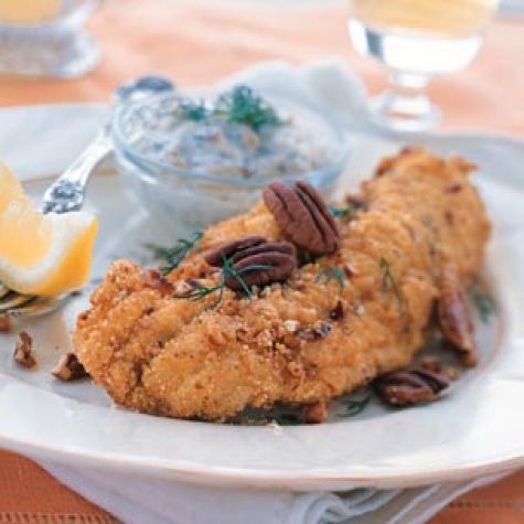 Pecan Catfish with Banana Pepper Sauce