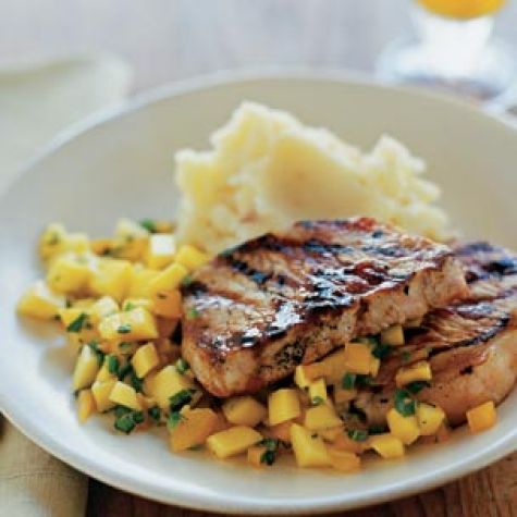 Peach-Glazed Pork Chops with Fresh Peach Salsa