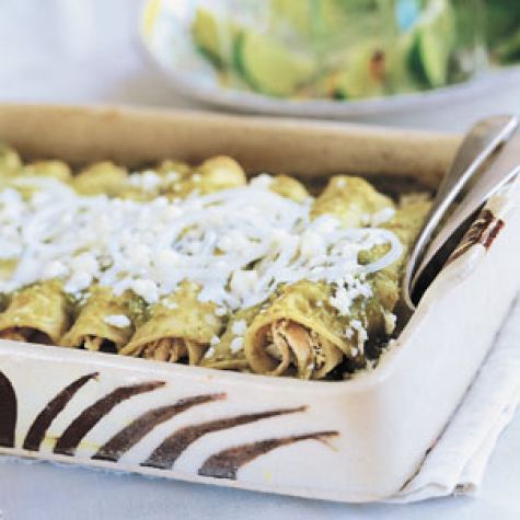 Chicken Enchiladas with Tomatillo Sauce (Enchiladas Verdes)