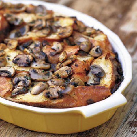 Mushroom Bread Pudding