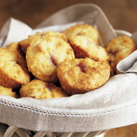 Hazelnut Muffins with Strawberry Jam