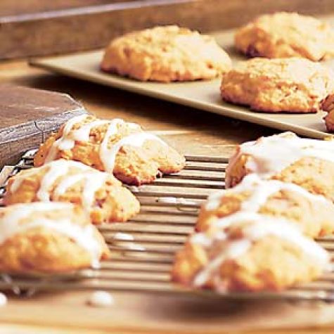Iced Pumpkin-Raisin Cookies