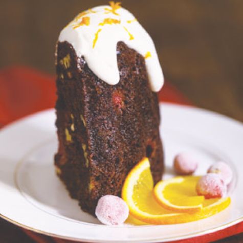 Persimmon-Cranberry Pudding