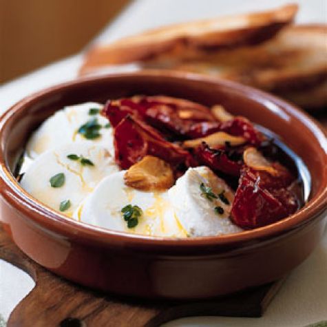 Marinated Goat Cheese with Oven-Roasted Tomatoes