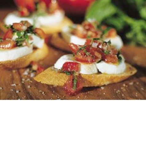 Fresh Mozzarella and Tomato Crostini
