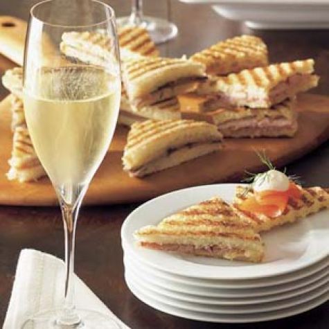 Mini Ham and Gruyère Panini Triangles