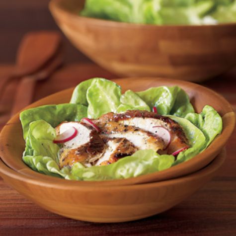 Mustard-Herb Rotisserie Chicken with Green Salad