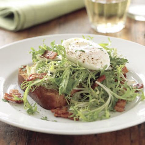 Frisée Salad with Lardons and Brioche