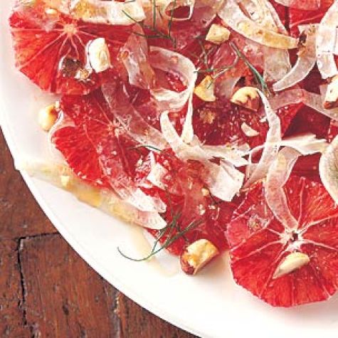 Blood Orange Salad with Shaved Fennel and Hazelnuts