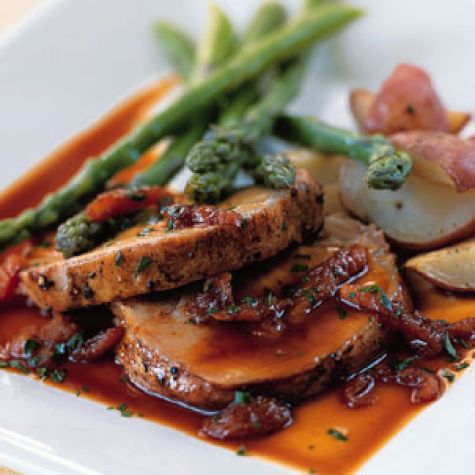 Roast Pork with Apricot Demi-Glace