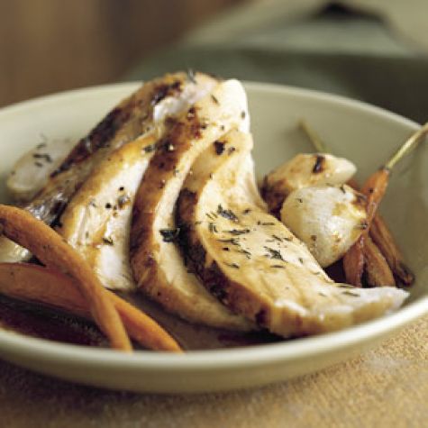 Roasted Chicken with Garlic-Balsamic Sauce
