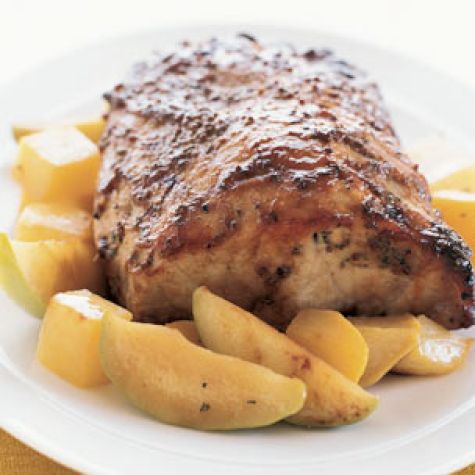 Roast Pork Loin with Rutabagas & Apples