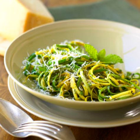 Zucchini "Pasta" with Mint Pesto