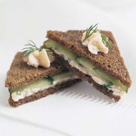 Smoked Salmon Mousse and Cucumber Tea Sandwiches