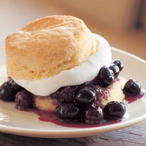 Cornmeal Shortcakes with Fresh Blueberries and Sweet Cream
