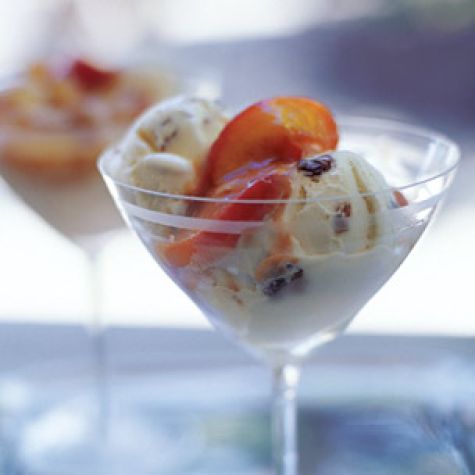 Brown Sugar Peaches with Ice Cream