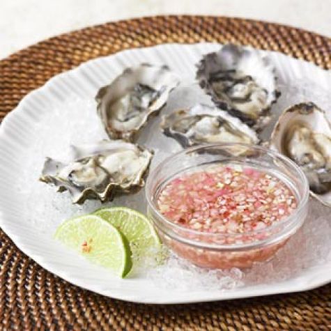 Oysters with Pink Peppercorn Mignonette