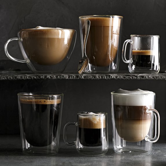 Double-Wall Glass Coffee Mugs 