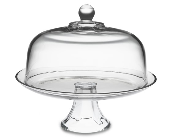 glass cake stand with cover