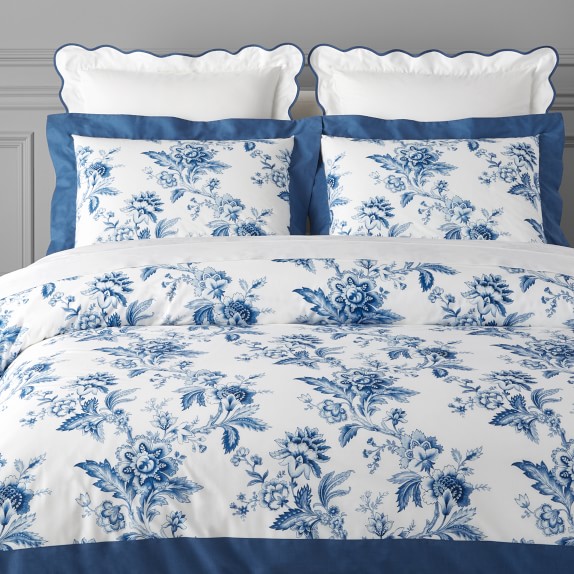 blue and white bedding