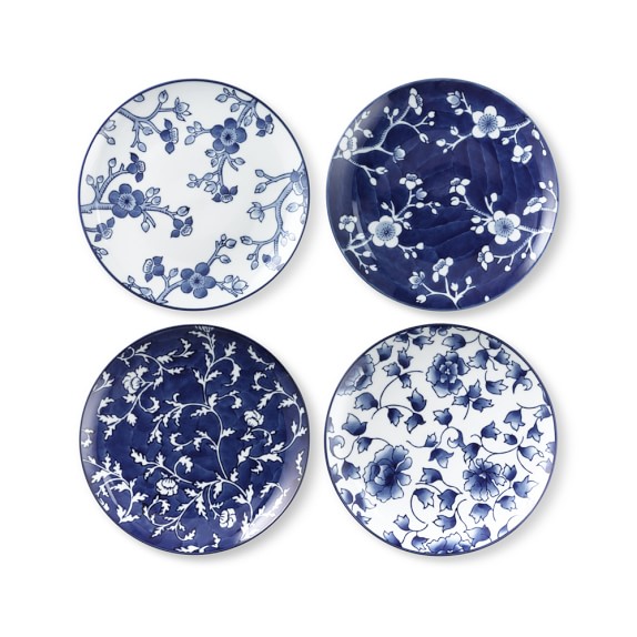 blue and white japanese salad plates
