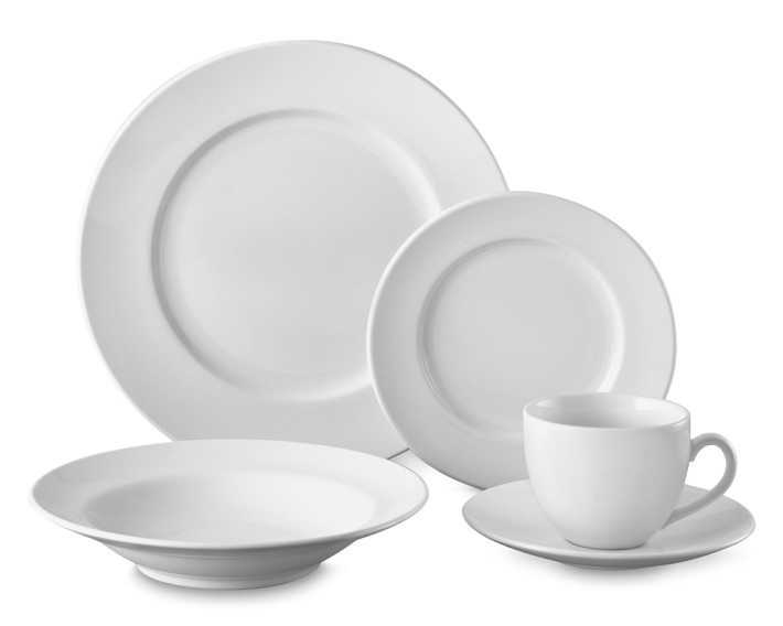 black and white dinner set