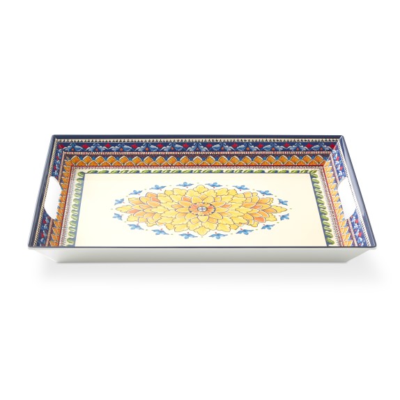 melamine rectangular serving tray with handles