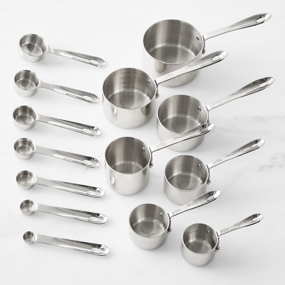 stainless steel measuring cups and spoons set