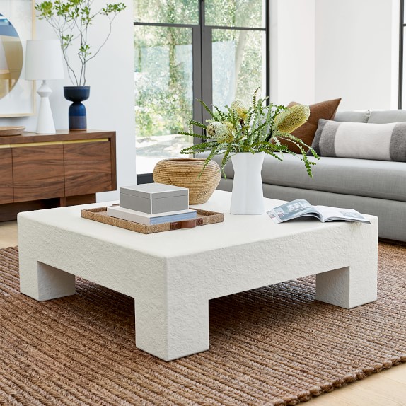 Matte White Square Coffee Table Williams Sonoma