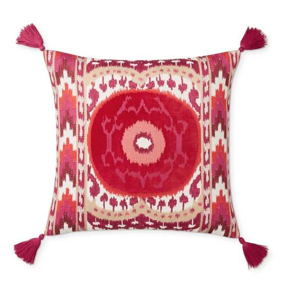Schumacher Samarkand Ikat Patterned Throw Pillow Williams Sonoma