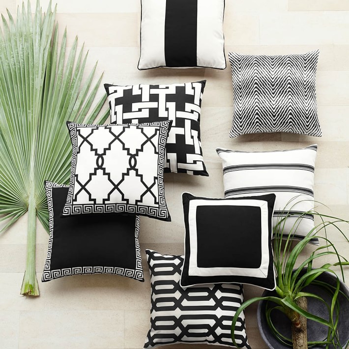 black patio pillows