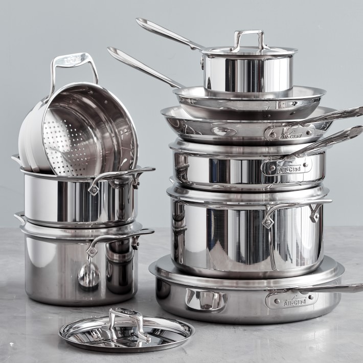 All-Clad d5 Stainless-Steel 15-Piece Cookware Set | Williams Sonoma