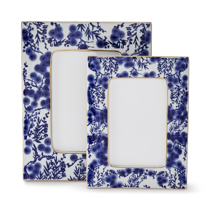 Blue and White Ceramic Picture Frame Williams Sonoma
