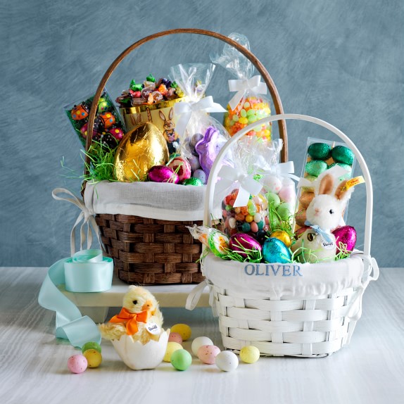 Walnut Rattan Easter Basket With Liner Easter Decor Williams Sonoma