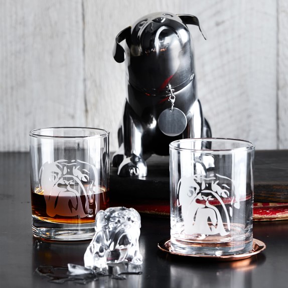 bulldog drink glasses