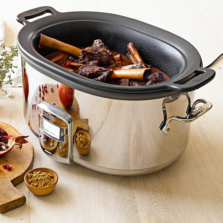 slow cooker with removable metal insert