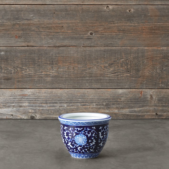 Blue & White Ceramic Planter, Extra Small Williams Sonoma