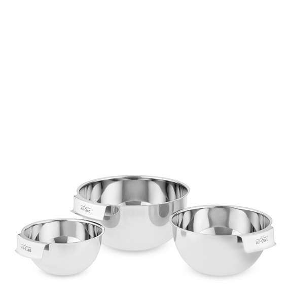 All Clad Stainless Steel 3 Piece Mixing Bowl Set Williams Sonoma