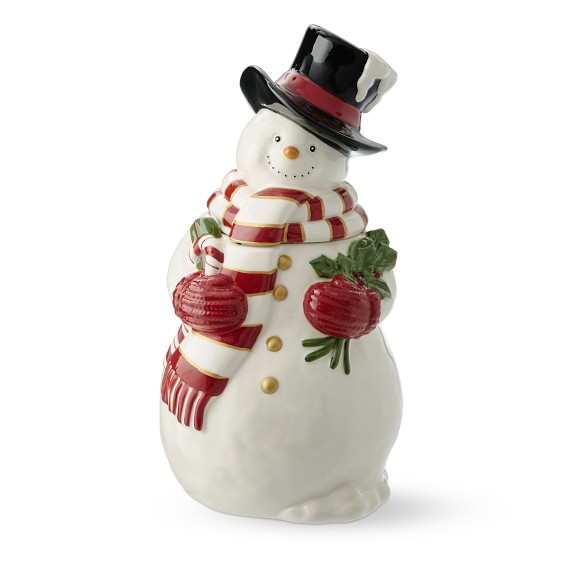 Twas Snowman Cookie Jar Williams Sonoma