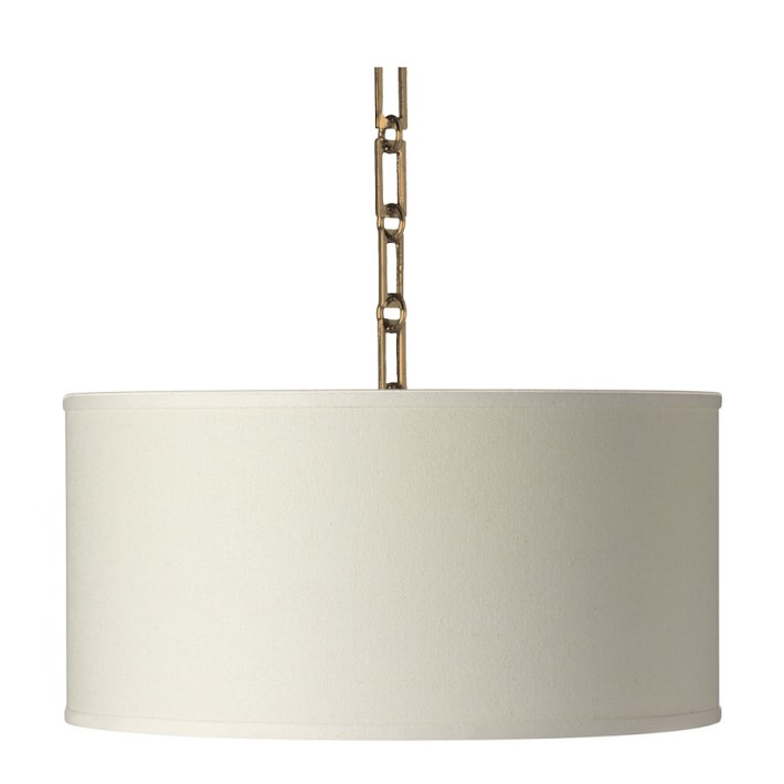 white linen drum shade