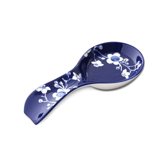Blue White Ceramic Spoon Rest Kitchen Counter Organizers Williams Sonoma