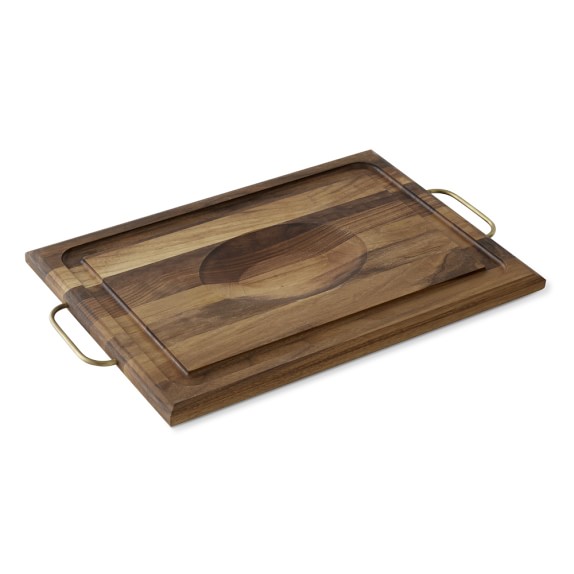 J K Adams Handled Walnut Wood With Brass Carving Board Williams Sonoma