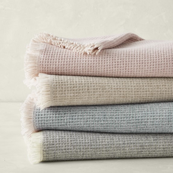 Waffle Merino Wool Throw Blanket Williams Sonoma