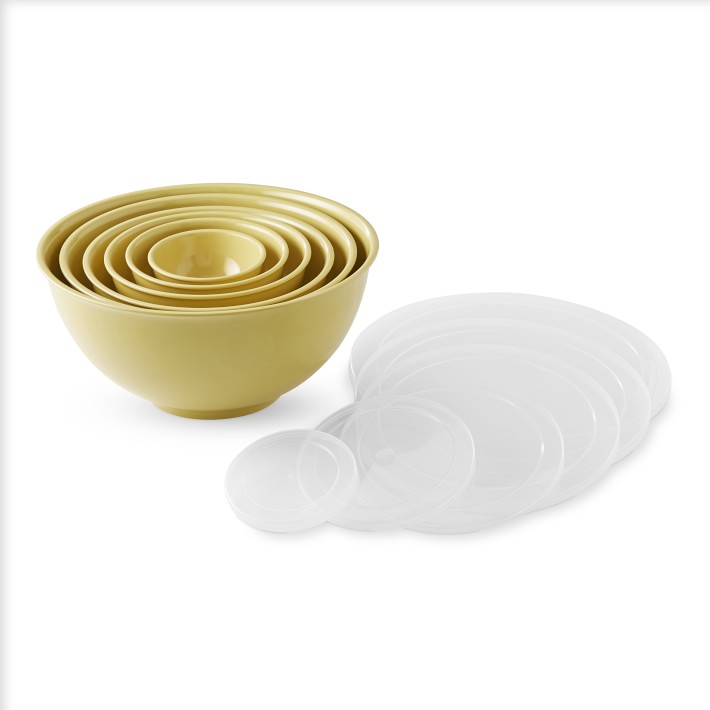 Grey Melamine Mixing Bowls with Lids Set of 6 Williams Sonoma