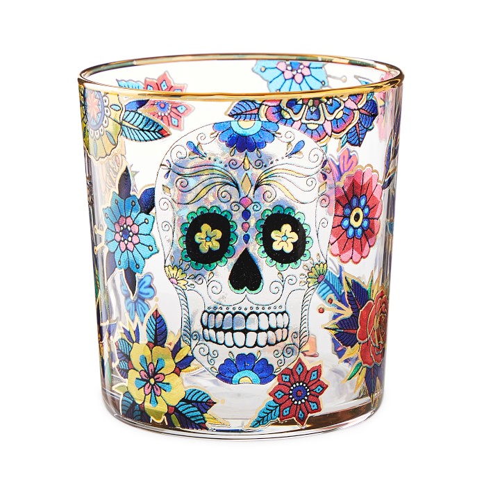 Download Day Of The Dead Drinking Glasses Set Of 4 Williams Sonoma