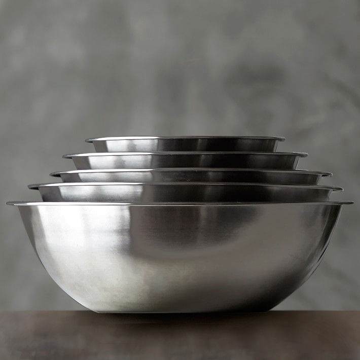 Stainless-Steel Restaurant Mixing Bowls | Williams Sonoma Williams Sonoma Stainless Steel Mixing Bowls