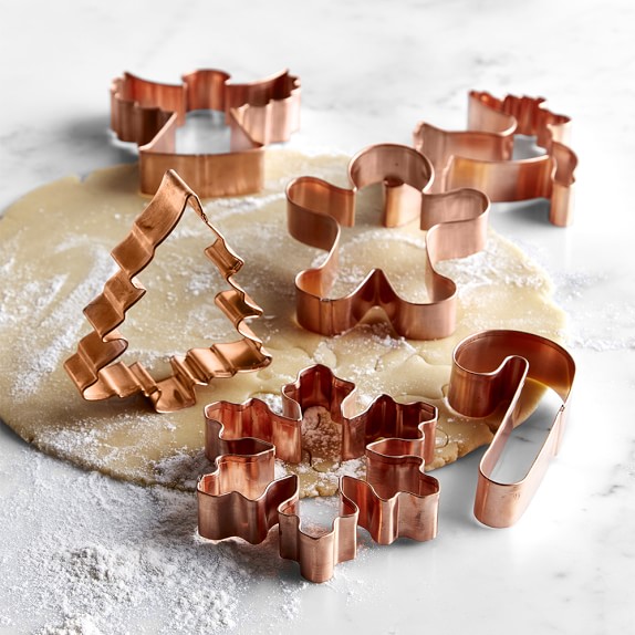 Set of 2 Copper Snowflake Cookie Cutter Christmas Biscuit Pastry Cutter