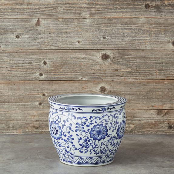 Blue White Ceramic Planter Extra Large Williams Sonoma